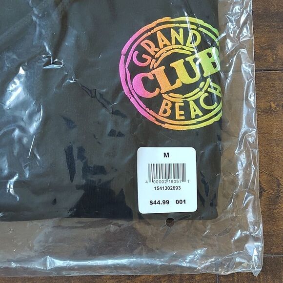 Grand Beach Club Size Medium New With Tags Women's Sleeveless Crop Black Hoodie - Picture 11 of 11